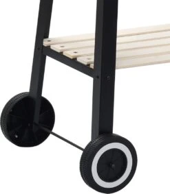 Verrijdbare Barbecue – Houtskool/Briketten - Verstelbare Grillplaat – Houten Tafel – Winscherm – Gewicht 5.9kg -Barbecue Verkoop 1049x1200 1