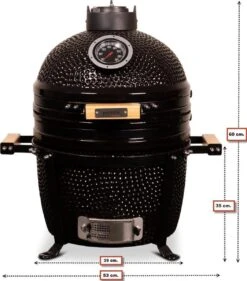 Patton Kamado 15" - Keramisch - Tafel Model - Premium Black - Medium - Zwart -Barbecue Verkoop 1055x1200