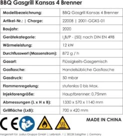 Kansas Gasgrill Barbecue - 4 Pits - RVS -Barbecue Verkoop 1077x1200 1