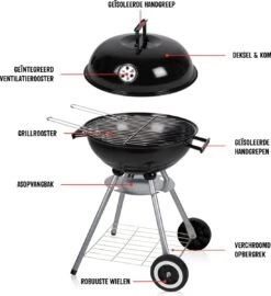 BBQ Collection Houtskoolbarbecue - Kogelbarbecue 45 X 60 Centimeter - Ronde Barbecue - Barbecue Op Wielen - Zwart - Metaal -Barbecue Verkoop 1098x1200
