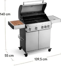 Burnhard Gas BBQ Big FRED Deluxe - 4 Branders - Incl. Keramische Infraroodbrander & Afdekhoes - Deluxe -Barbecue Verkoop 1113x1200 2