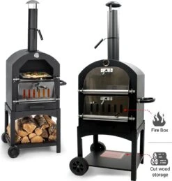 MaxxGarden Pizza Oven Buiten - Houtskool – Incl. Pizzasteen - 45x65x158cm -Barbecue Verkoop 1146x1200