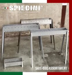 Spiedini Saté-bbq Bali 40 Mini - Kleine, Smalle Houtskoolbarbecue Met Horizontaal Rooster Voor Sate Of Andere Spiesjes - 40 Cm Lang, 11 Cm Breed, 14 Cm Hoog - Ideaal Voor Tuin- Of Open Haard, Of Balkon - Materiaal: Gealuminiseerd Ijzer -Barbecue Verkoop 1153x1200 3