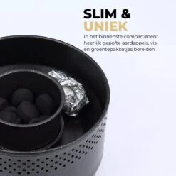 Ozocozy BBQ-ONE Houtskool Tafelbarbecue - Ø30 Cm- Zwart - Incl. Draagtas, Siliconen Bakkwast En RVS-Barbecuetang -Barbecue Verkoop 1197x1200 3