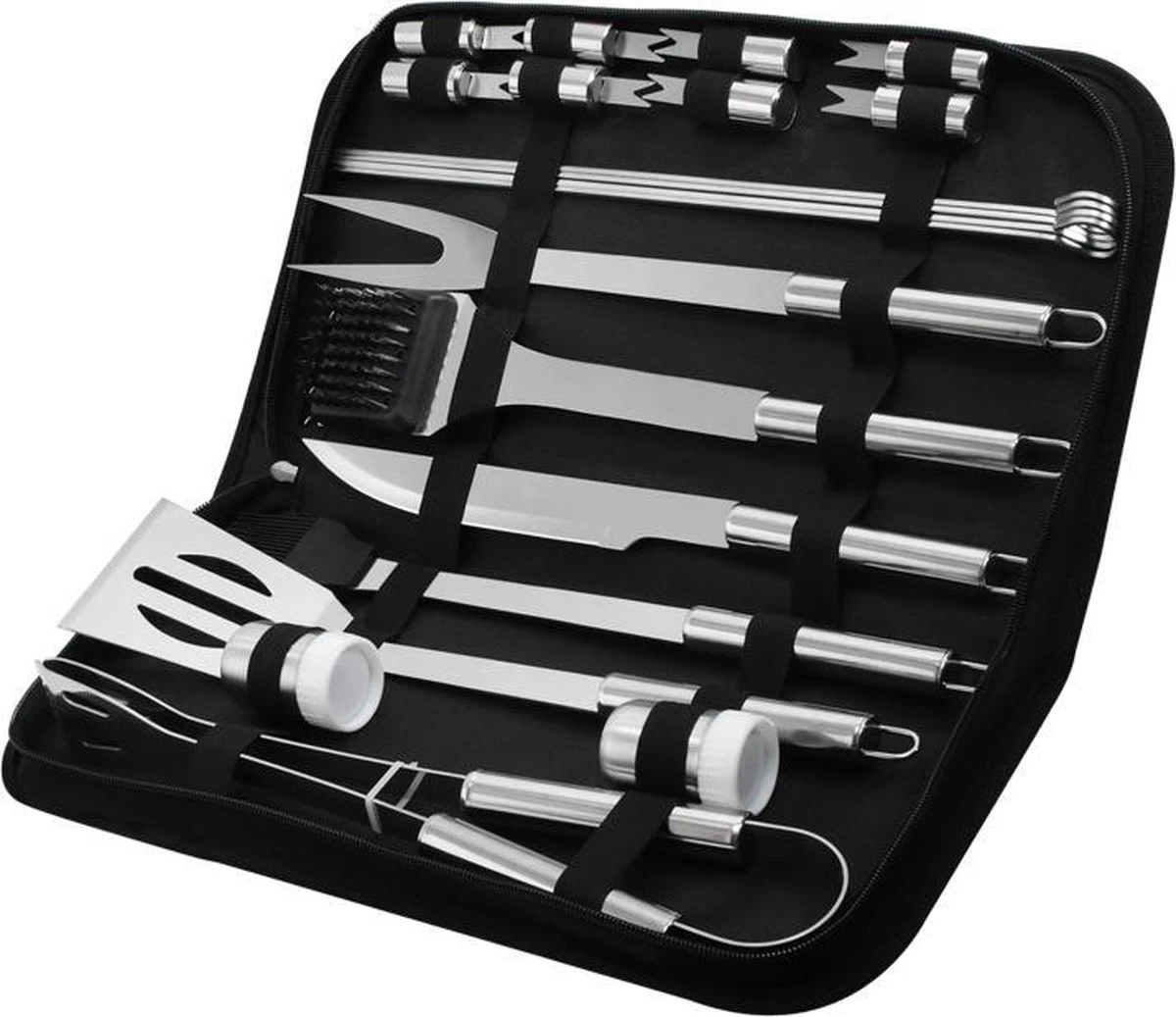 BBQ Barbecuegereedschapset- Barbecuegerei-sets - 20 Delig - Luxe RVS BBQ Accessoires - BBQ Set - BBQ Gereedschap + GRATIS Opbergtas - Barbecue | Grill | Buitenkeuken 1 BBQ Barbecuegereedschapset- Barbecuegerei-sets - 20 Delig - Luxe RVS BBQ Accessoires - BBQ Set - BBQ Gereedschap + GRATIS Opbergtas - Barbecue | Grill | Buitenkeuken