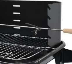 Verrijdbare Barbecue – Houtskool/Briketten - Verstelbare Grillplaat – Houten Tafel – Winscherm – Gewicht 5.9kg -Barbecue Verkoop 1200x1074