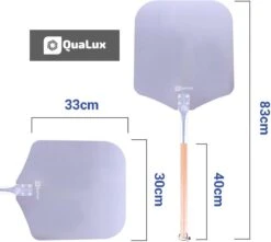 Qualux Pizzaschep Tweedelig – Pizzaschep Voor BBQ – Ophangbaar – Hout/rvs -Barbecue Verkoop 1200x1075