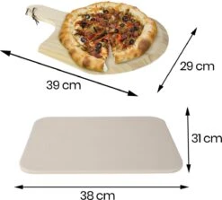 Buxibo 2in1 Pizzasteen - Voor BBQ & Oven - Inclusief Serveer Plank - Pizzabord/Pizzaplank - 30.5 X 38.1 X 1.4 Cm -Barbecue Verkoop 1200x1085