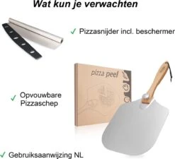 Pizzaschep – Inclusief Pizzasnijder – Opvouwbaar – Pizzaspatel – Pizza Schep – Taartschep – 30cm - Qwality -Barbecue Verkoop 1200x1095 1