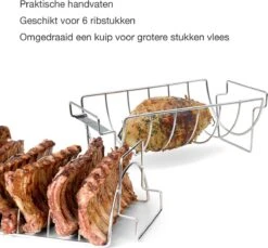 Barbecook Vlees & Ribrek - Spareribs Houder - RVS - Inox Barbecook Vlees & Ribrek - Spareribs Houder - RVS - Inox -Barbecue Verkoop 1200x1114