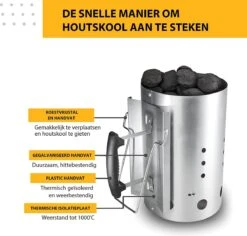 Kolen Starter GROOT - Brikettenstarter Met Veiligheidshandgreep - Snelstarter Voor Barbecue - BBQ Houtskool Starter -Barbecue Verkoop 1200x1146