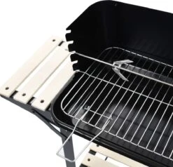 Verrijdbare Barbecue – Houtskool/Briketten - Verstelbare Grillplaat – Houten Tafel – Winscherm – Gewicht 5.9kg -Barbecue Verkoop 1200x1158 1
