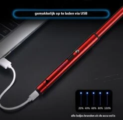 Oplaadbare Lange Dunne Elektrische Aansteker - Duurzame Plasma Aansteker - Inclusief Cadeauverpakking - BBQ – Kaarsen – Rood -Barbecue Verkoop 1200x1170