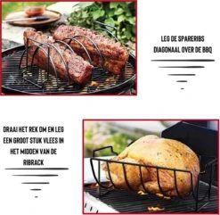 Rednas Sparerib Rek Bbq - Incl. Bakkwast - Bbq Rek - Bbq Accessoires - Rib Rack - Kiphouder - Bbq Gereedschap -Barbecue Verkoop 1200x1171 2