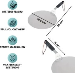 Nowad Pizzaschep RVS Rond - 30,5 Cm - PVC Handvat -Barbecue Verkoop 1200x1179 1