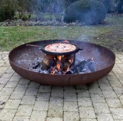 Chefs Cuisine Gietijzeren Grillpan - Grillpan Gietijzer - Gietijzer Bbq Grillpan - Gietijzeren Grillplaat - Pizzasteen - Plancha Gietijzer - Gietijzeren Bakplaat - Rond 36 Cm - Dubbelzijdig -Barbecue Verkoop 1200x1187