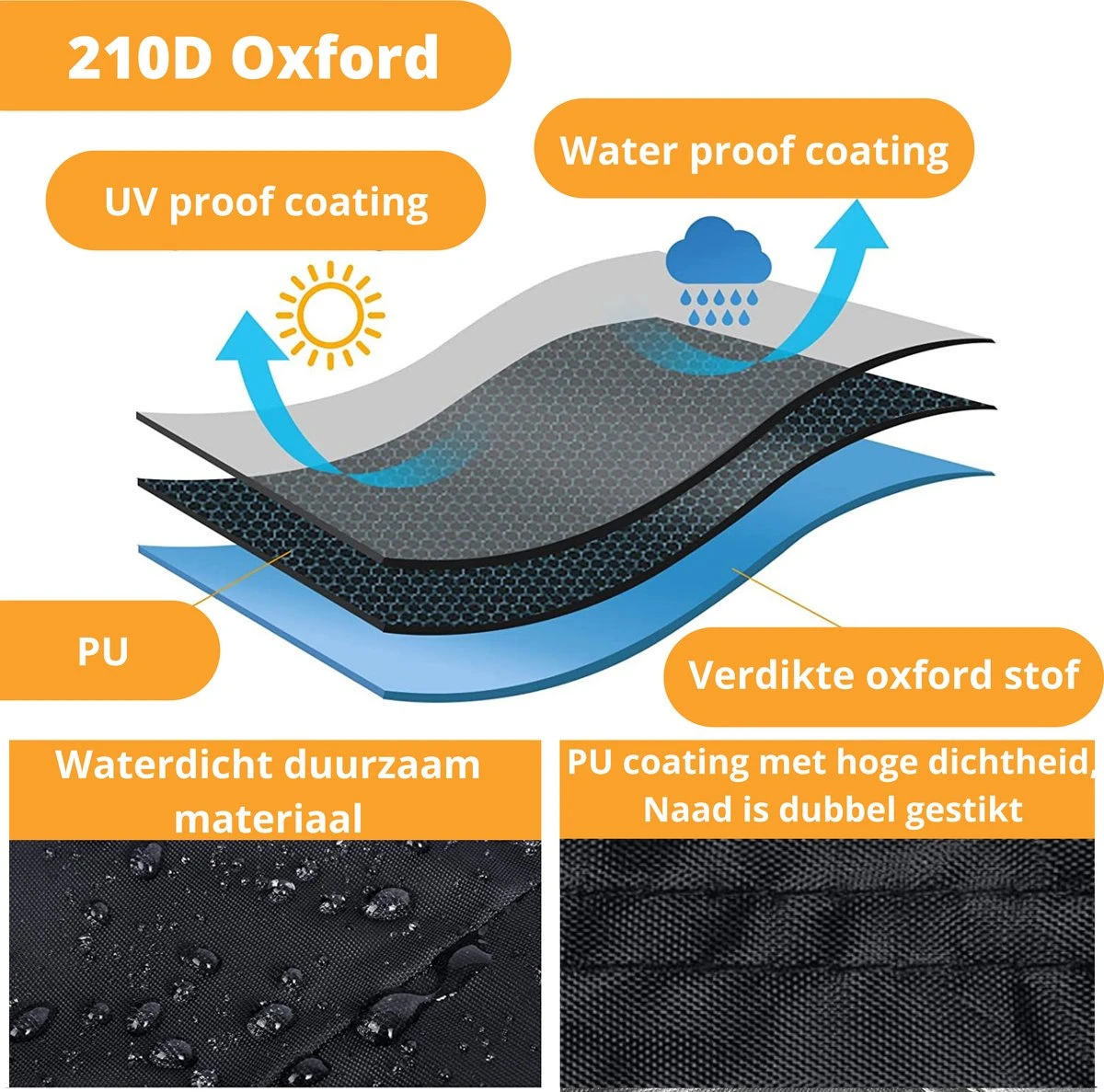 Waterdichte BBQ Hoes - Premium 170x61x117 Cm Barbecue Beschermhoes - Cover 3 Waterdichte BBQ Hoes - Premium 170x61x117 Cm Barbecue Beschermhoes - Cover - Afbeelding 3