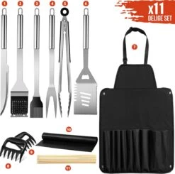 Squago BBQ Accesoires XXL Set Met Schort - Gereedschap - Gereedschapset Tang Borstel Mat -Barbecue Verkoop 1200x1189 2