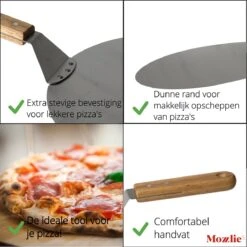 Pizzaschep 30 Cm Voor Oven Of BBQ - Rond - RVS - Met Houten Handvat -Barbecue Verkoop 1200x1198 2