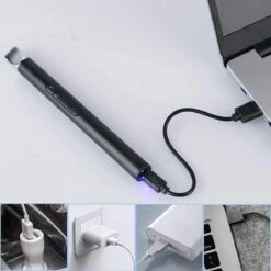 Oplaadbare Lange Elektrische Aansteker - Duurzame Plasma Aansteker - Inclusief Cadeauverpakking - BBQ - Kaarsen - Zwart -Barbecue Verkoop 1200x1200 134