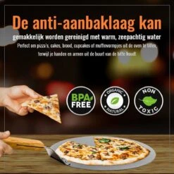 Inpro Pizzaschep RVS - Rond - Voor BBQ En Oven - Pizzaspatel - Taartschep - Houten Handvat - BBQ Gereedschap - Keukengerei - 30 Cm Diameter - Spatel -Barbecue Verkoop 1200x1200 196