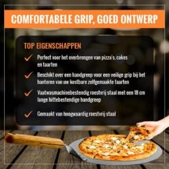 Inpro Pizzaschep RVS - Rond - Voor BBQ En Oven - Pizzaspatel - Taartschep - Houten Handvat - BBQ Gereedschap - Keukengerei - 30 Cm Diameter - Spatel -Barbecue Verkoop 1200x1200 197