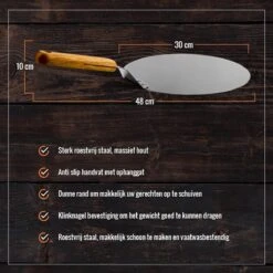 Inpro Pizzaschep RVS - Rond - Voor BBQ En Oven - Pizzaspatel - Taartschep - Houten Handvat - BBQ Gereedschap - Keukengerei - 30 Cm Diameter - Spatel -Barbecue Verkoop 1200x1200 199