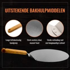 Inpro Pizzaschep RVS - Rond - Voor BBQ En Oven - Pizzaspatel - Taartschep - Houten Handvat - BBQ Gereedschap - Keukengerei - 30 Cm Diameter - Spatel -Barbecue Verkoop 1200x1200 200