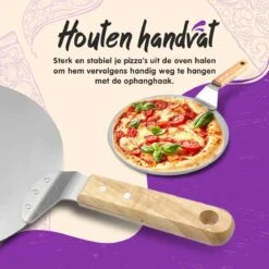 Nowad Pizzaschep RVS Rond Voor BBQ En Oven - 30,5 Cm - Pizzaspatel - Taartschep - Houten Handvat - Ophangbaar - Rond - Vaatwasbestendig - Keukenaccessoires -Barbecue Verkoop 1200x1200 221