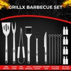 GrillX Barbecue Gereedschap Set - 19-delig - Inclusief Luxe Draagtas - BBQ Accesoires - Gereedschapset -Barbecue Verkoop 1200x1200 245