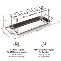Blumtal BBQ Rek - Robuuste Roestvrijstalen Kippenpoot Rek - Voor 12 Poten - Kippengrillstandaard - Vaatwasmachinebestendig -Barbecue Verkoop 1200x1200 262