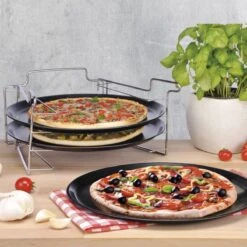 Merkloos Pizzaplaat Bakset Met 3 Bakplaten 16 X 31 Cm- Pizza Rek 3-delig - Pizzabakset Met Standaard/rek -Barbecue Verkoop 1200x1200 287