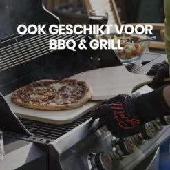 Buxibo 2in1 Pizzasteen - Voor BBQ & Oven - Inclusief Serveer Plank - Pizzabord/Pizzaplank - 30.5 X 38.1 X 1.4 Cm -Barbecue Verkoop 1200x1200 290