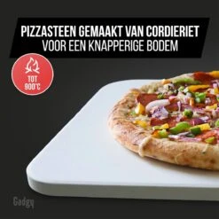 Gadgy Pizzasteen Met Pizzaschep – Cordieriet Voor Knapperige Pizzabodem – Pizzasteen Voor BBQ, Oven Of Kamado - Pizzaspatel - Pizza Set -Barbecue Verkoop 1200x1200 369