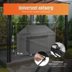 GrillX Barbecue Hoes - 145 X 61 X 117cm - BBQ Hoes Waterdicht - Beschermhoes Inclusief Trekkoord - BBQ Accesoires -Barbecue Verkoop 1200x1200 457