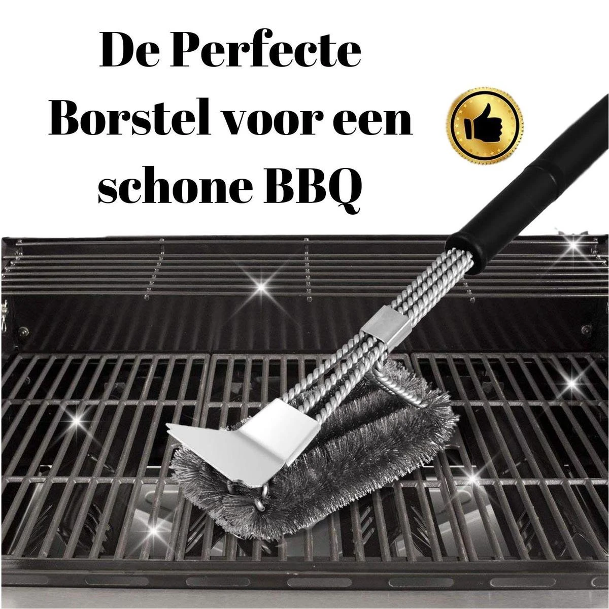 Gohh BBQ Borstel Met Schraper - Schoonmaakborstel - Barbecue Krabber Met Handige Bewaarzak 2 In 1 5 Gohh BBQ Borstel Met Schraper - Schoonmaakborstel - Barbecue Krabber Met Handige Bewaarzak 2 In 1 - Afbeelding 5