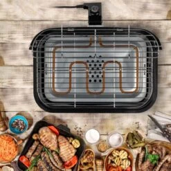 Princess 112252 Hybride Barbecue – Elektrische BBQ - Tafelmodel - 2000W - 44x 29cm - Gebruik Elektrisch Of Met Kolen -Barbecue Verkoop 1200x1200 551