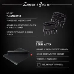 Mountain Jack® 40-Delige Luxe BBQ Grill Accessoires Set In Roestvrij Staal – Barbecue Gereedschap – Tangenset, Vlees Thermometer, Vleestang, Borstel, Spiezen, Vleesmes, Vleesvork -Barbecue Verkoop 1200x1200 59