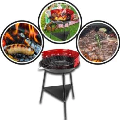Houtskoolbarbecue Ø33 Cm | Verstelbare Grill BBQ | Halfopen | Zwart / Rood 14 Houtskoolbarbecue Ø33 Cm | Verstelbare Grill BBQ | Halfopen | Zwart / Rood -Barbecue Verkoop 1200x1200 734
