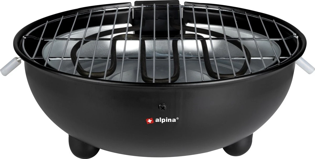 Alpina Elektrische BBQ - Tafel-Barbecue - Geen Rook - Binnen Barbecueën - 1250W - Ø 30 Cm - Zwart 2 Alpina Elektrische BBQ - Tafel-Barbecue - Geen Rook - Binnen Barbecueën - 1250W - Ø 30 Cm - Zwart - Afbeelding 2