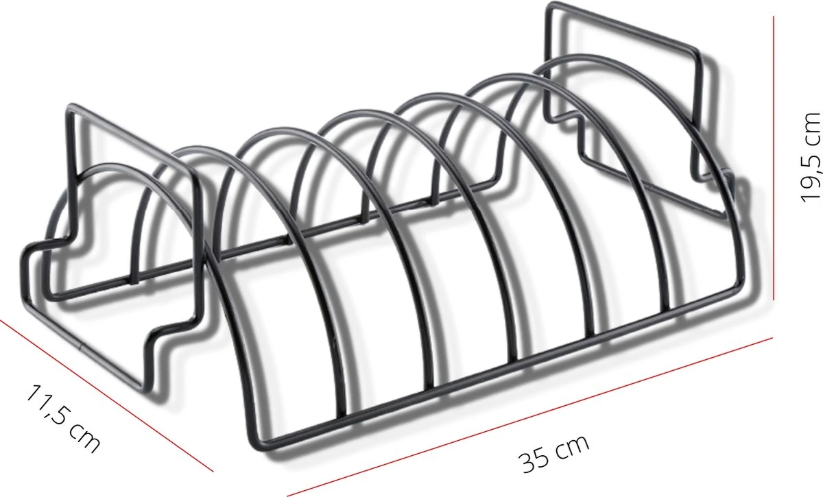 PROKING Sparerib Barbecue Rek – BBQ Accessoires – Inclusief Sparerib Recept – Anti-aanbak Lag – 35 X 19.5 X 11.5 CM 5 PROKING Sparerib Barbecue Rek – BBQ Accessoires – Inclusief Sparerib Recept – Anti-aanbak Lag – 35 X 19.5 X 11.5 CM - Afbeelding 5