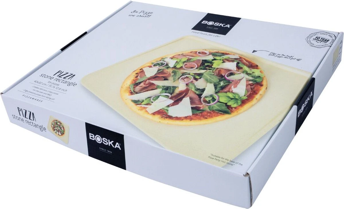 Boska Pizzasteen Deluxe Rechthoek - Voor De Oven - Knapperige Pizza's - 40x32 Cm - BBQ Accessoires 8 Boska Pizzasteen Deluxe Rechthoek - Voor De Oven - Knapperige Pizza's - 40x32 Cm - BBQ Accessoires - Afbeelding 8