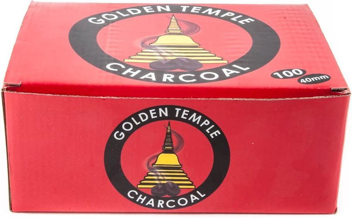 Houtskool Tabletten - Golden Temple - 3.3cm - 100 Stuks 2 Houtskool Tabletten - Golden Temple - 3.3cm - 100 Stuks - Afbeelding 2