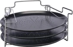 Merkloos Pizzaplaat Bakset Met 3 Bakplaten 16 X 31 Cm- Pizza Rek 3-delig - Pizzabakset Met Standaard/rek -Barbecue Verkoop 1200x775