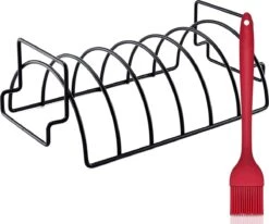 Rednas Sparerib Rek Bbq - Incl. Bakkwast - Bbq Rek - Bbq Accessoires - Rib Rack - Kiphouder - Bbq Gereedschap