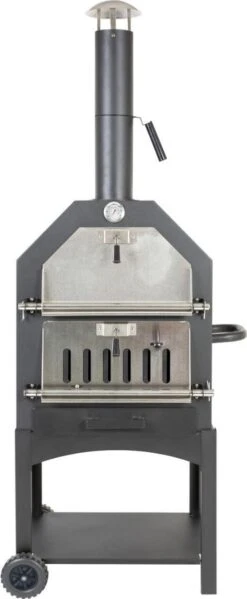 Merkloos MaxxGarden Pizza Oven - Smoker Barbecue Houtskool 45 X 65 X 158cm -Barbecue Verkoop 495x1200