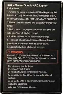 K&L Elektrische Plasma Aansteker - Vuurwerk - USB Oplaadbaar - Storm Bestendig -Barbecue Verkoop 808x1200