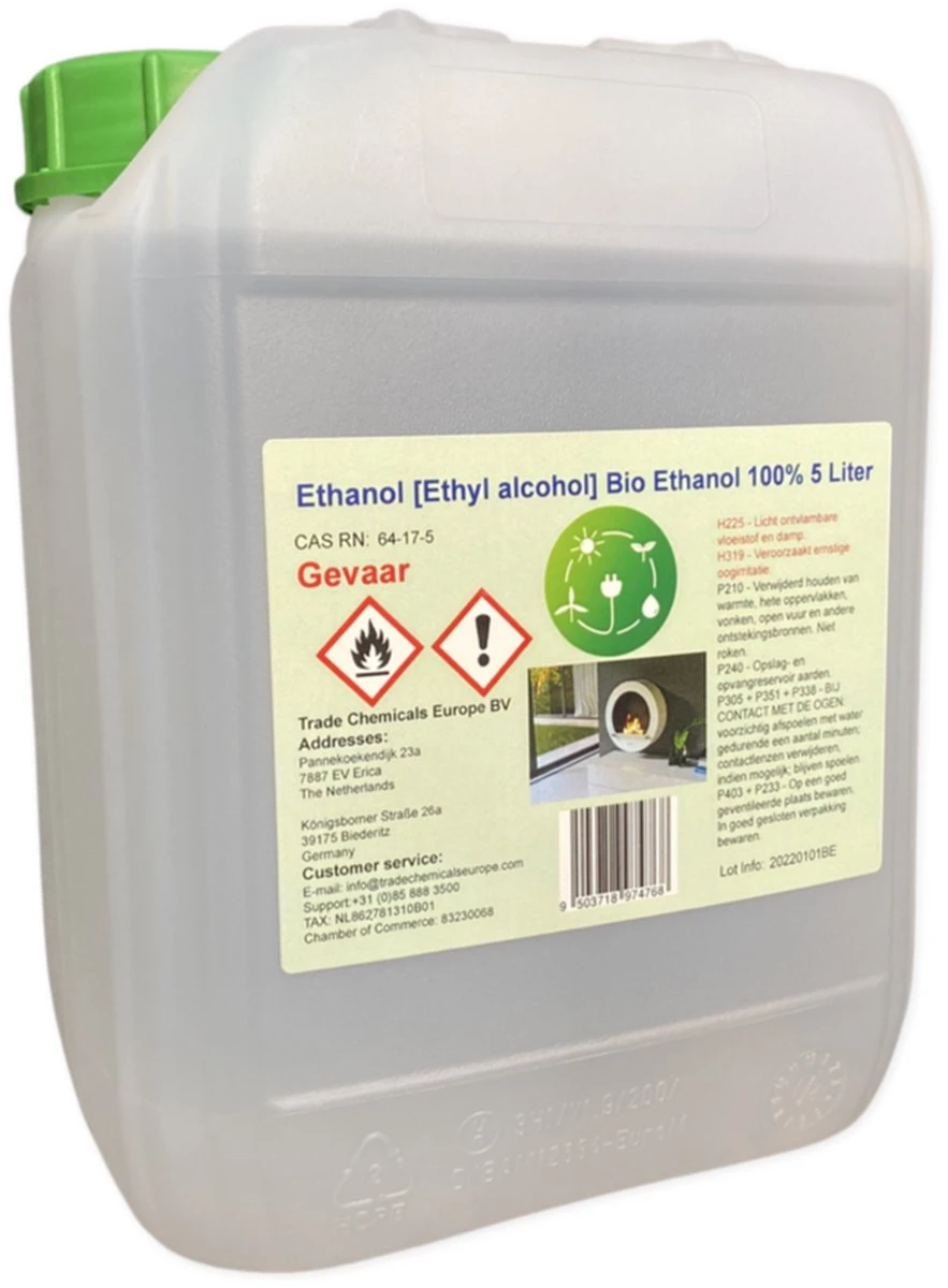 Bio Ethanol - 100% Zuiverheid - BioFair - Bioethanol - Schone Verbranding - Reukloos - 5 Liter Cannister 1 Bio Ethanol - 100% Zuiverheid - BioFair - Bioethanol - Schone Verbranding - Reukloos - 5 Liter Cannister