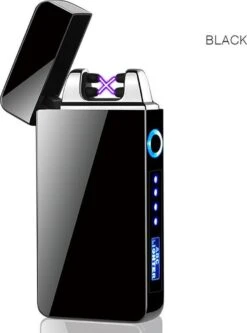 Merkloos Cuberna Elektrische Plasma USB Aansteker Met Batterij Indicator Ice Black - Wind En Storm Bestendig - Geschikt Voor Kaarsen, Vuurwerk, Sigaretten En BBQ -Barbecue Verkoop 891x1200