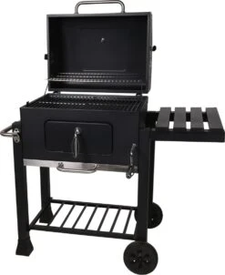 Houtskool BBQ Op Wielen + Tafel | Mat Zwart - X86000060